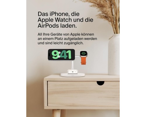 Зарядний пристрій Belkin 3in1 Magnetic Pad Qi2 15W White (WIZ032KQWH)