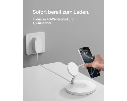 Зарядний пристрій Belkin 3in1 Magnetic Pad Qi2 15W White (WIZ032KQWH)