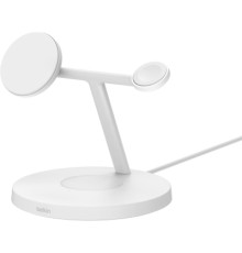 Зарядний пристрій Belkin 3in1 Magnetic Pad Qi2 15W White (WIZ032KQWH)
