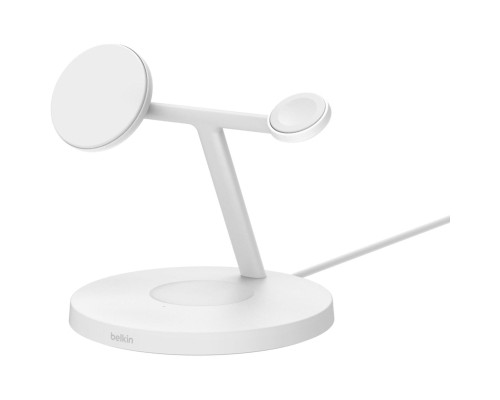 Зарядний пристрій Belkin 3in1 Magnetic Pad Qi2 15W White (WIZ032KQWH)