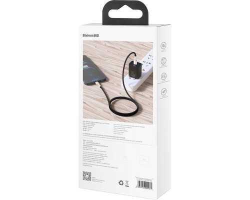 Дата кабель USB-C to Lightning 2.0m Cafule Metal PD 20W black Baseus (CATLJK-B01)