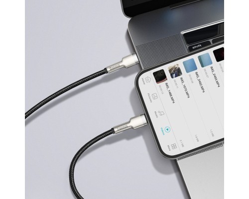Дата кабель USB-C to Lightning 2.0m Cafule Metal PD 20W black Baseus (CATLJK-B01)