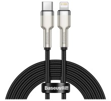 Дата кабель USB-C to Lightning 2.0m Cafule Metal PD 20W black Baseus (CATLJK-B01)