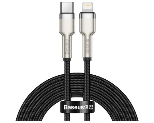 Дата кабель USB-C to Lightning 2.0m Cafule Metal PD 20W black Baseus (CATLJK-B01)
