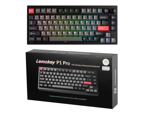 Клавіатура Lemokey P1 Pro Super Banana RGB Wireless/Bluetooth/USB Carbon Black (P1P-M4-UA)