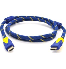 Кабель мультимедійний HDMI M to HDMI M 3.0m V1.4 blue yellow Merlion (YT-HDMI(M)/(M)NY/BL-3.0m)