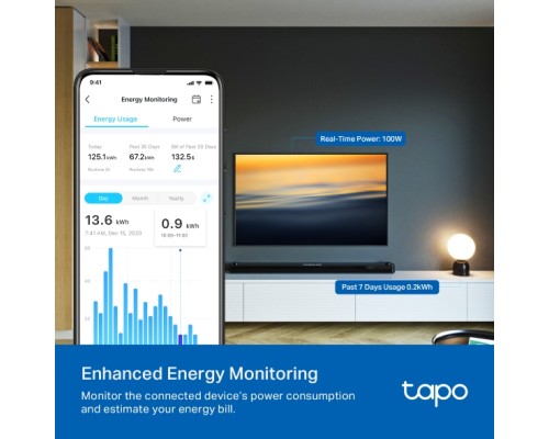 Розумна розетка TP-Link Tapo P110M N300 BT 16A (TAPO-P110M)