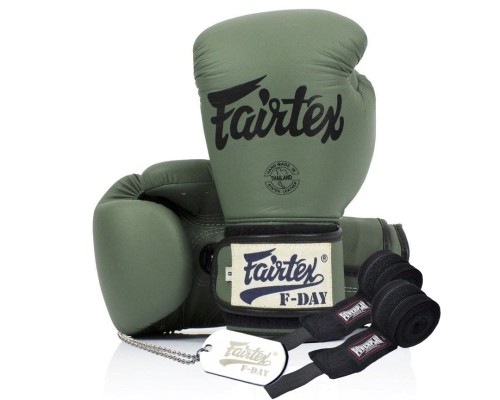 Боксерські рукавички Fairtex BGV11 Green 14 унцій (бинти в комплекті) (BGV11_14oz_Green)