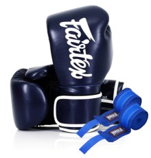 Боксерські рукавички Fairtex BGV14 Blue 14 унцій (бинти в комплекті) (BGV14_14oz_Blue)