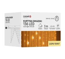 Гірлянда Chomik Штора зірки 136 LED теплий білий, 3 м, від мережі (5900779880030)