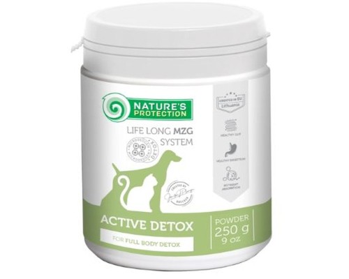 Пробіотична добавка для тварин Nature's Protection Active Detox для собак і котів 250 г (CAN63552)