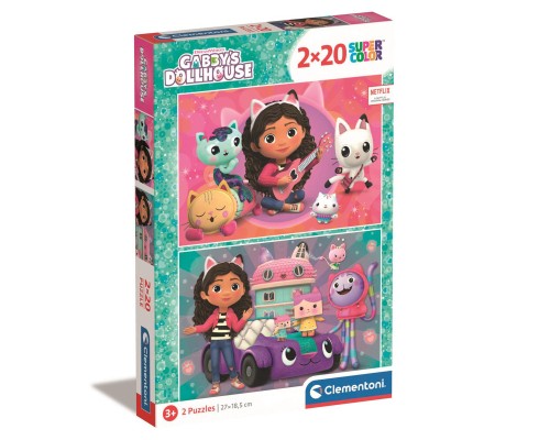 Пазл Clementoni 2 в 1 Gabby`s Dollhouse, 2 по 20 елементів (24802)
