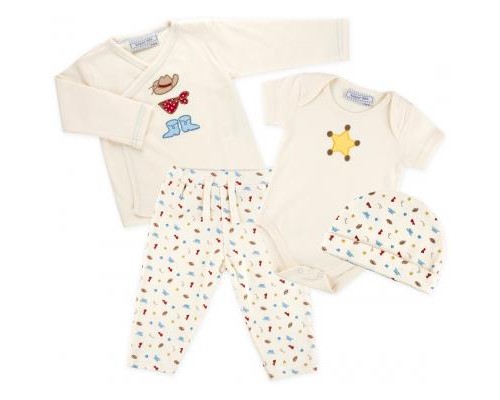 Набір дитячого одягу Luvena Fortuna чоловічок, штанці, кофточка і шапочка (F7762.C.6-9)