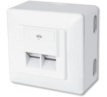Комп'ютерна розетка Digitus 2xRJ45 STP, cat. 6, для відкритої проводки (DN-9006-N)