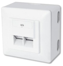 Комп'ютерна розетка Digitus 2xRJ45 STP, cat. 6, для відкритої проводки (DN-9006-N)