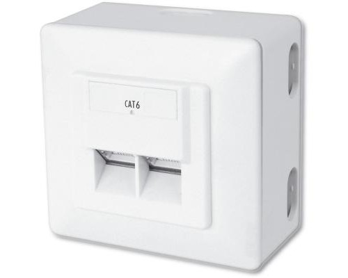 Комп'ютерна розетка Digitus 2xRJ45 STP, cat. 6, для відкритої проводки (DN-9006-N)