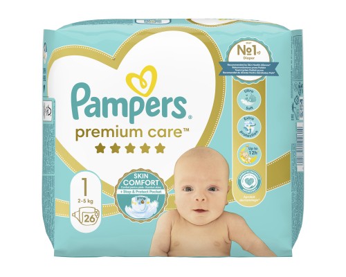 Підгузки Pampers Premium Care Розмір 1 (2-5 кг) 26 шт (8001841104614)