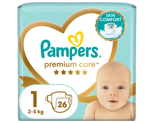 Підгузки Pampers Premium Care Розмір 1 (2-5 кг) 26 шт (8001841104614)