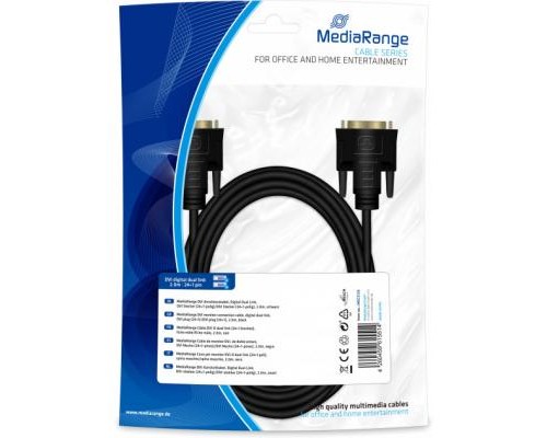 Кабель мультимедійний DVI to DVI 24+1pin, 2.0m Mediarange (MRCS129) Кабель мультимедійний DVI to DVI 24+1pin, 2.0m Mediarange (MRCS129)