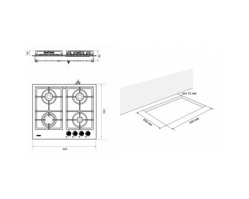 Варочна поверхня Eleyus INGA 60 WH CF