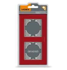 Рамка Videx BINERA червоне скло 2 пости (VF-BNFRG2H-RD)