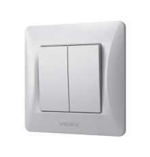 Вимикач Videx BINERA 2кл срібний шовк (VF-BNSW2-SS)