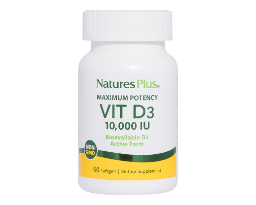 Вітамін Natures Plus Вітамін D3, 10 000 МЕ, Nature's Plus, 60 гелевих капсул (NAP-01048) Вітамін Natures Plus Вітамін D3, 10 000 МЕ, Nature's Plus, 60 гелевих капсул (NAP-01048)