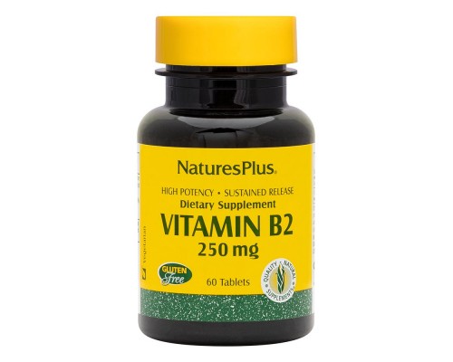 Вітамін Natures Plus Рибофлавін, Вітамін B-2, 250 Мг, 60 Таблеток (NAP-01635)