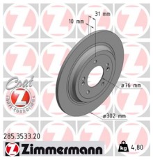 Гальмівний диск ZIMMERMANN 285.3533.20