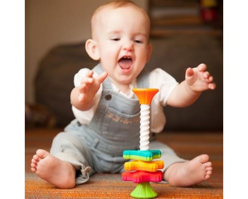 Розвиваюча іграшка Fat Brain Toys Пірамідка-спиннер тактильна MiniSpinny (F134ML)