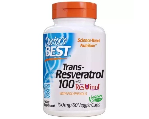 Антиоксидант Doctor's Best Ресвератрол, Trans-Resveratrol, 100 мг, 60 гелевих капсул (DRB-00171) Антиоксидант Doctor's Best Ресвератрол, Trans-Resveratrol, 100 мг, 60 гелевих капсул (DRB-00171)