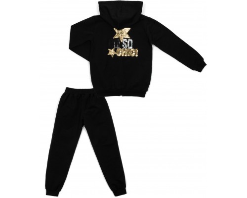 Спортивний костюм дитячий Breeze з паєтками (13097-164G-black)