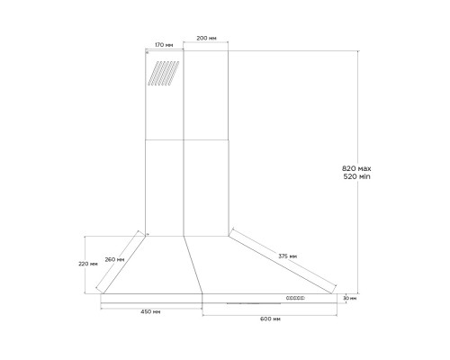 Витяжка кухонна Pyramida KT 60 BL