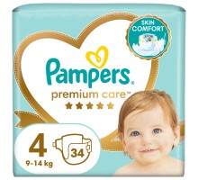 Підгузки Pampers Premium Care Maxi Розмір 4 (9-14 кг) 34 шт (8001090379368)