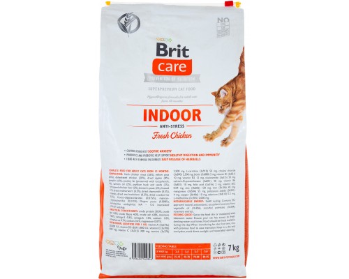 Сухий корм для кішок Brit Care Cat GF Indoor Anti-stress 7 кг (8595602540846)