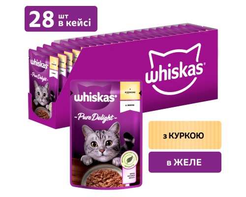 Вологий корм для кішок Whiskas Pure Delight курка в желе 85 г (5900951303333)