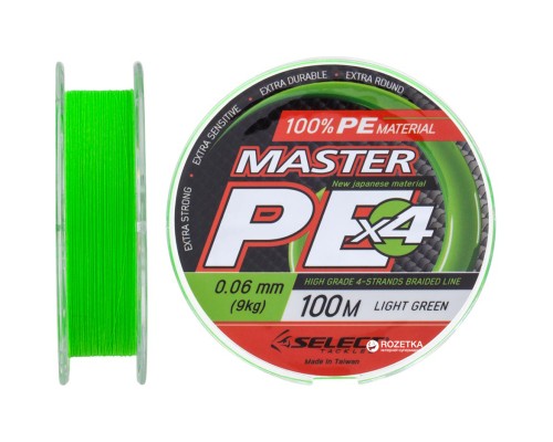 Шнур Select Master PE 100m Light Green 0.06mm 9kg (1870.17.00)