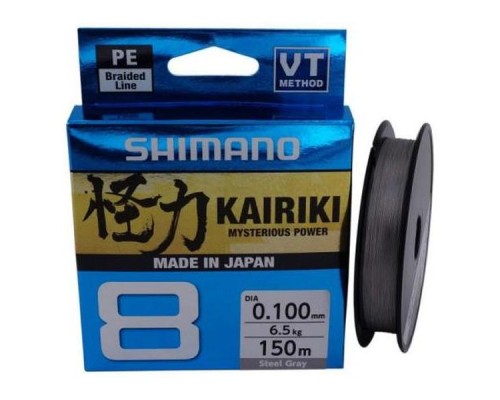 Шнур Shimano Kairiki 8 PE Steel Gray 150m 0.13mm 8.2kg (59WPLA58R12)