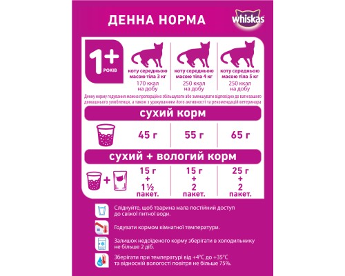 Сухий корм для кішок Whiskas з ягням 300 г (5900951305719/5900951014086)