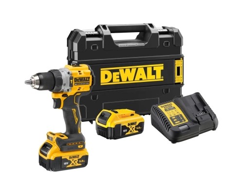 Шуруповерт DeWALT 18V XR Li-Ion 5Ah, 90 Нм, 0-650/0-2000 об/хв., кейс TSTAK (DCD805P2T)