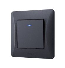 Вимикач Videx BINERA 1кл з підсвічуванням чорний графіт (VF-BNSW1L-BG)