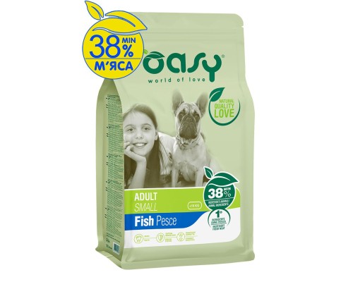 Сухий корм для собак OASY LIFESTAGE Adult Small риба 1 кг (8054329510087)