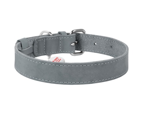 Нашийник для тварин WAUDOG Classic шкіряний 25 мм х 38-49 см сірий (021811)