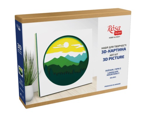 Набір для творчості Rosa Talent 3D-картина 7 шарів Пейзаж. Гори 2 30х30 см (4823098528968)