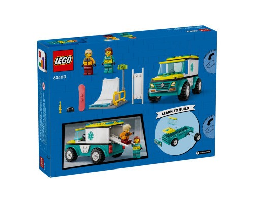 Конструктор LEGO City Карета швидкої допомоги й сноубордист 79 деталей (60403)