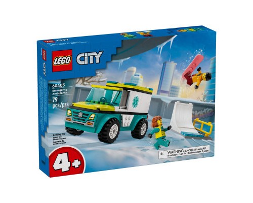 Конструктор LEGO City Карета швидкої допомоги й сноубордист 79 деталей (60403)