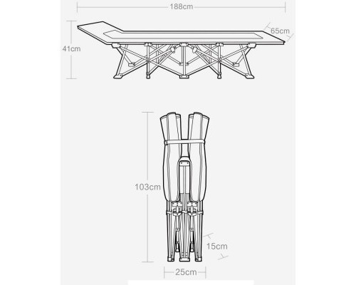 Розкладачка Xiaomi Gocamp Dark Green 188 х 65 х 41 см (OBS1001)