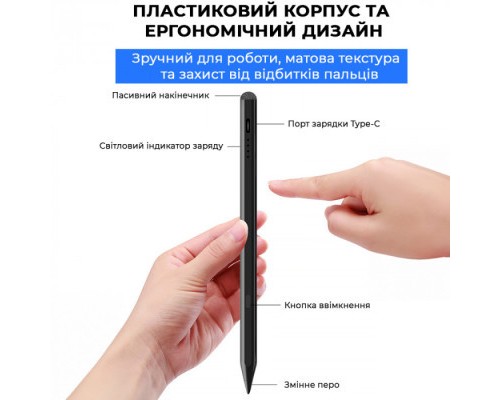 Стилус AirOn AirPen 2 для ємнісного дисплею Black (6126755803228)