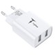 Зарядний пристрій T-Phox TC-224 Pocket Dual USB White (TC-224 (W))