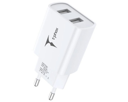 Зарядний пристрій T-Phox TC-224 Pocket Dual USB White (TC-224 (W))